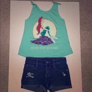 Disney Little Mermaid Short Set. Worn ONCE!